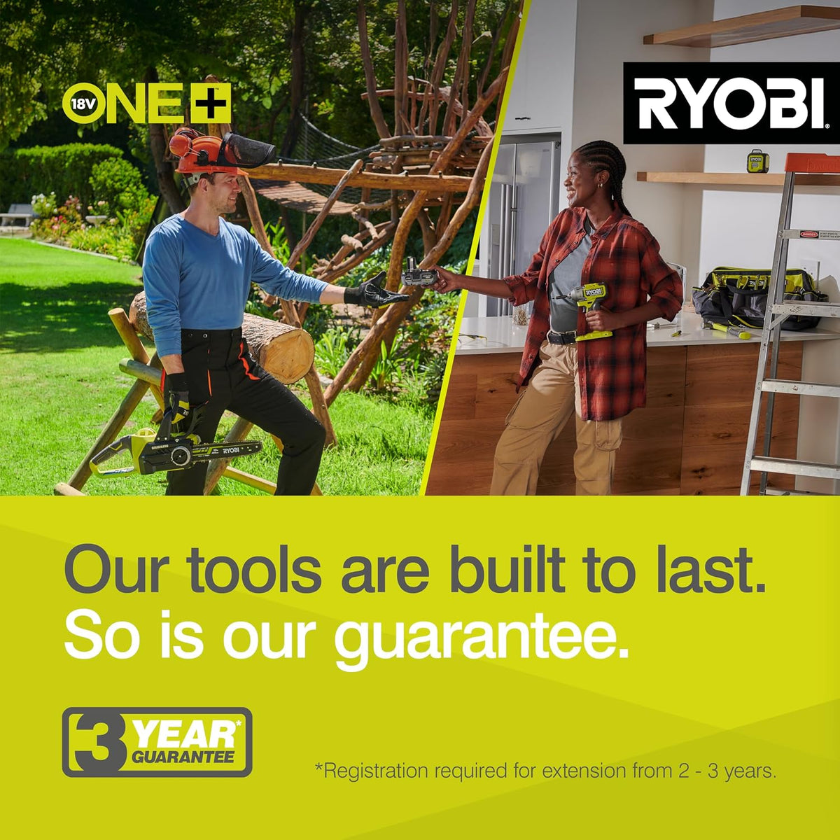 RYOBI OPT1845 18V ONE+ Cordless Pole Hedge Trimmer, 45cm Blade, Battery Not Included