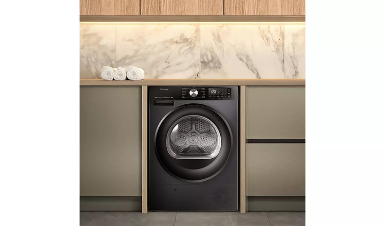 Hisense DH3S802BB3 8KG Heat Pump Tumble Dryer - Black