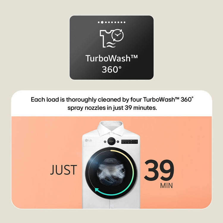 LG W4X7016TWB Washer Dryer 11kg/6kg White