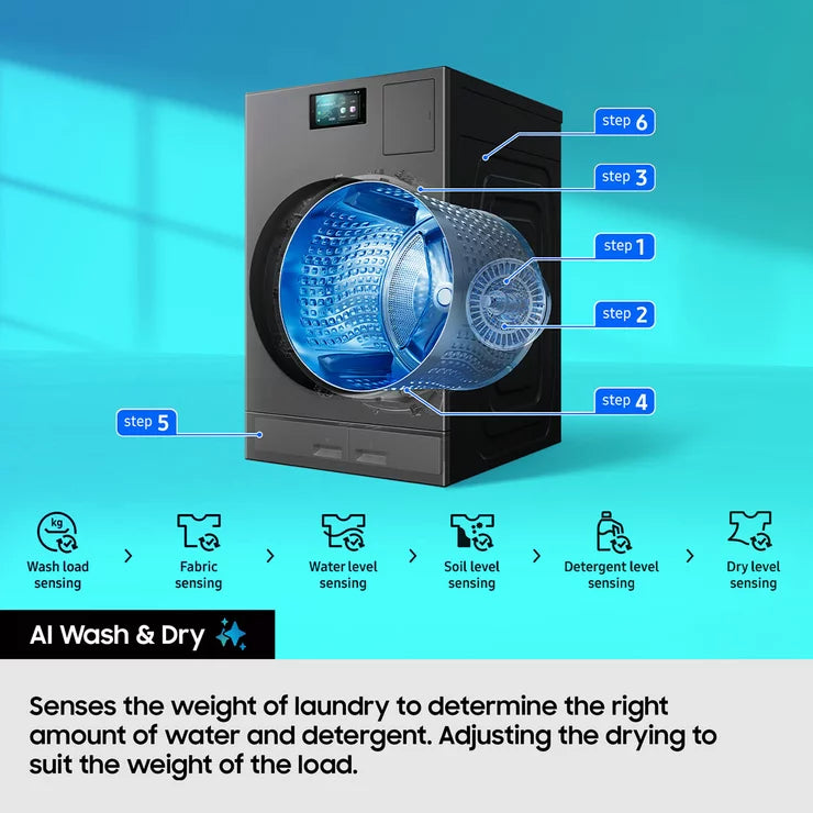 Samsung WD18DB8995BZT1 Washer Dryer 18kg/11kg 1000rpm Dark Steel