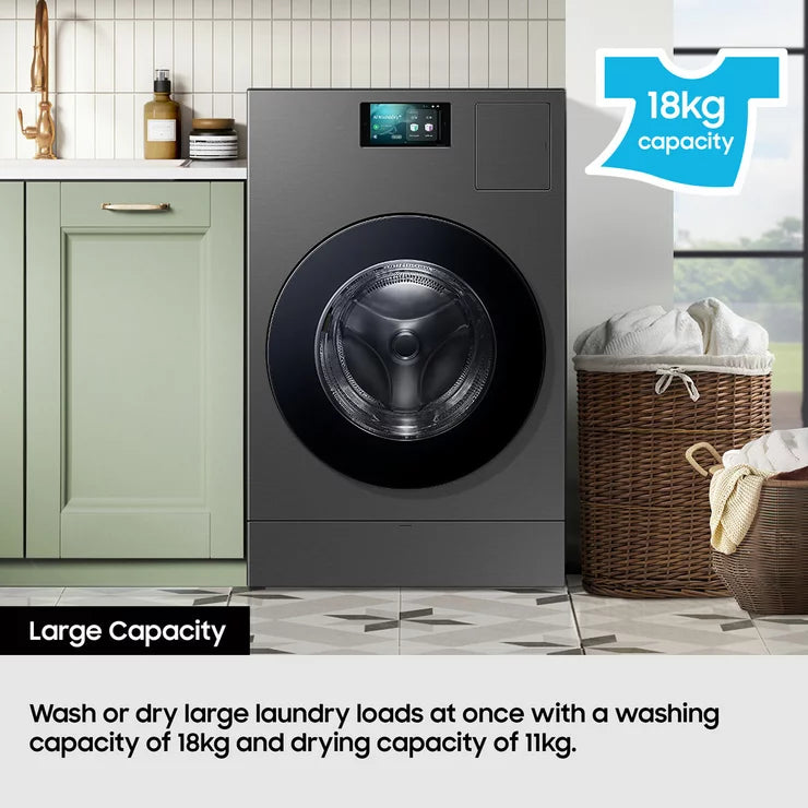 Samsung WD18DB8995BZT1 Washer Dryer 18kg/11kg 1000rpm Dark Steel