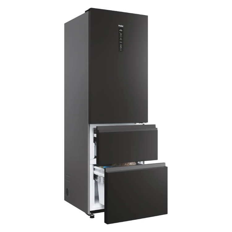 Haier 3D 60 Series 3 HTW3618ENPB Wifi Connected 185cm 60/40 Total No Frost Fridge Freezer - Slate Black - E Rated (EX-DISPLAY/B)