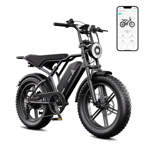 20 inch Fat Tyre Electric Bike, 48V 15Ah Removable Battery, Hydraulic Suspension, 7-Speed