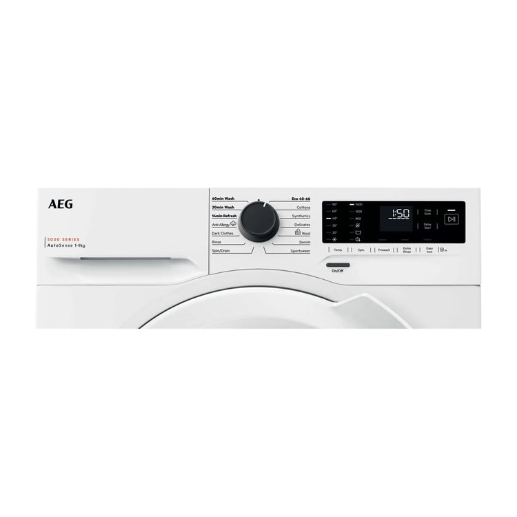 9kg Freestanding Washing Machine with 1400 RPM Spin, Steam & Quick Wash Programs - White