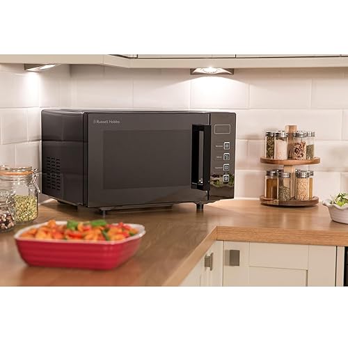 Russell Hobbs RHEM2301B 23L Easi Flatbed Digital 800w Solo Microwave, Freestanding, Black