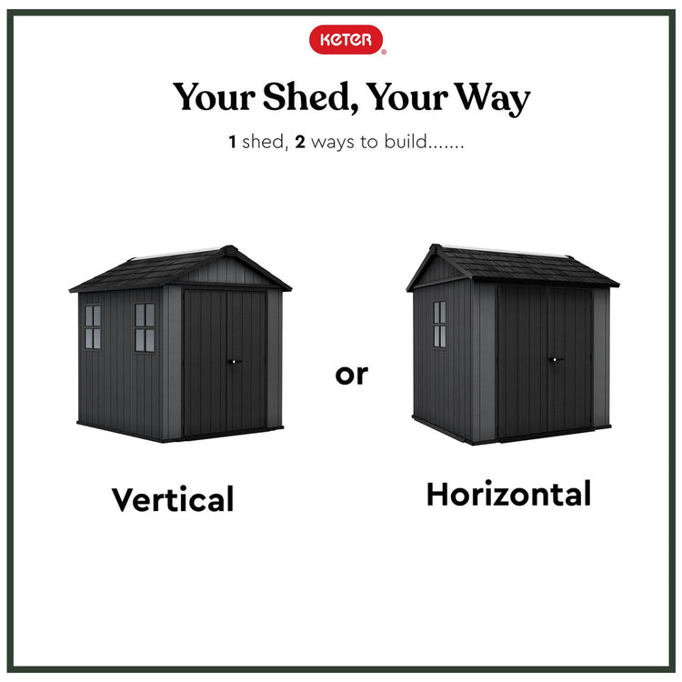 Newton Plus Apex Plastic Shed 7.5 × 7 ft Grey
