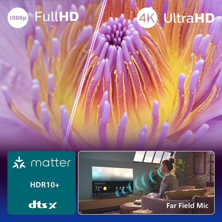 55PUS7200 4K LED Smart TV - Display 55'' with Platform Titan OS, Pixel Precise Ultra HD and Dolby Atmos Sound - Works with Alexa and Google Voice Assistant