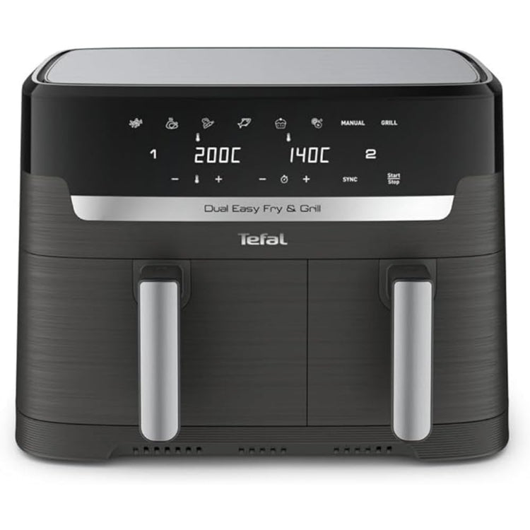 Tefal Easy Fry Dual Zone Digital air fryer, 2 Drawers, 8.3L, 8in1, Uses No Oil, Air Fry, Extra Crisp