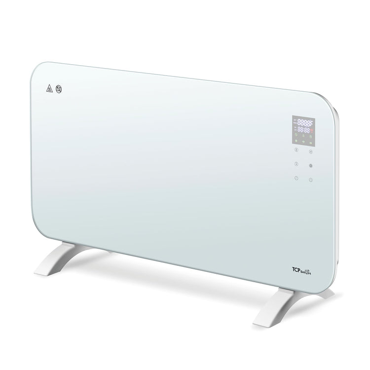 TCP Smart Glass Panel Heater 2000w White with App, WiFi, 2 Heat Modes, Voice Control Works with Alexa, Google Home & Siri Shortcuts, Wall Mounted or Portable, LED Display, Smart Schedules & Timers