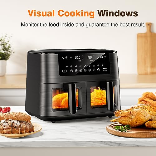 Dual-Air Fryer with Viewing Window, 9 L XL-Capacity