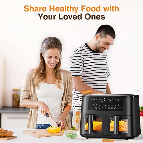 Dual-Air Fryer with Viewing Window, 9 L XL-Capacity