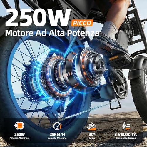 20 inch Fat Tyre Electric Bike, 48V 15Ah Removable Battery, 250W Motor, Dual Suspension