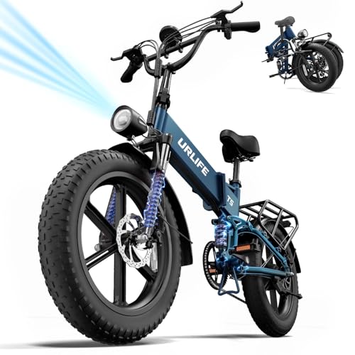 20 inch Folding Fat Tyre Electric Bike, 48V 13Ah Removable Battery, Full Suspension, 7-Speed