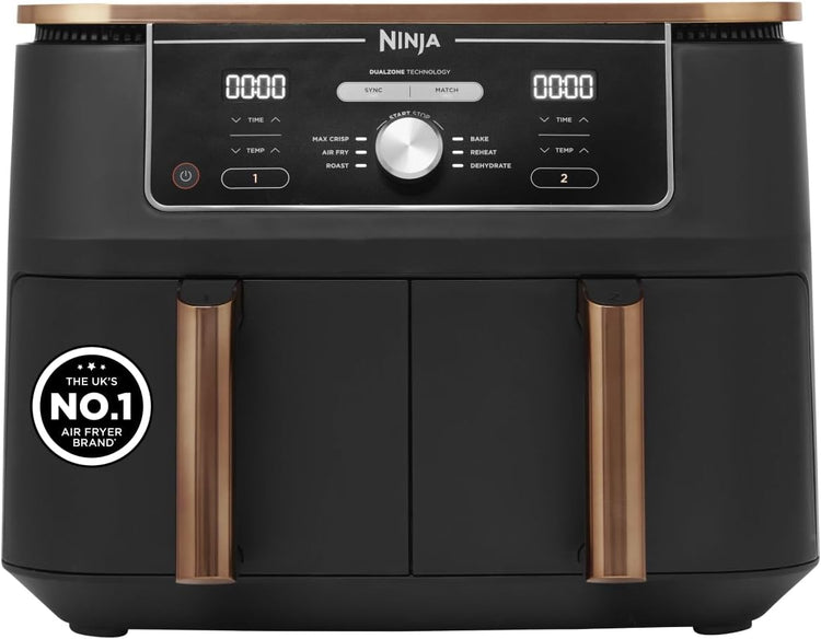 Ninja Foodi MAX AF400UKCP Dual Zone 9.5L Air Fryer – Copper/Black