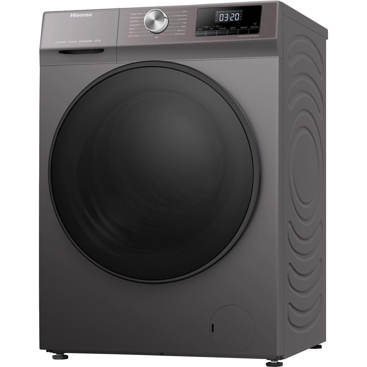 Hisense WFQA1014EVJMT 10kg Washing Machine with 1400 rpm - Titanium - A Rated