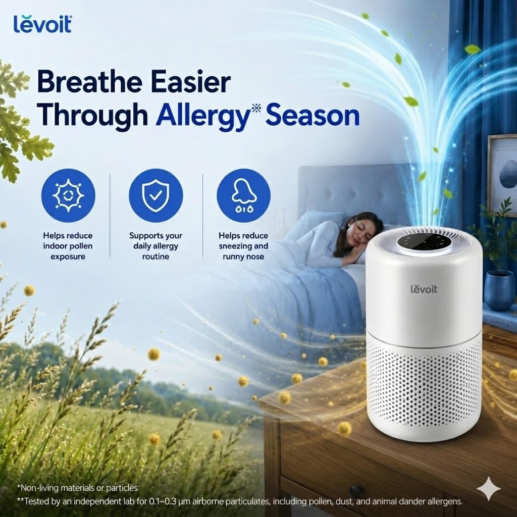 LEVOIT Core 200S Smart HEPA Air Purifier, 64m² Coverage - App & Alexa Control, Removes 99.97% Pollen, Dust, Odour & Smoke