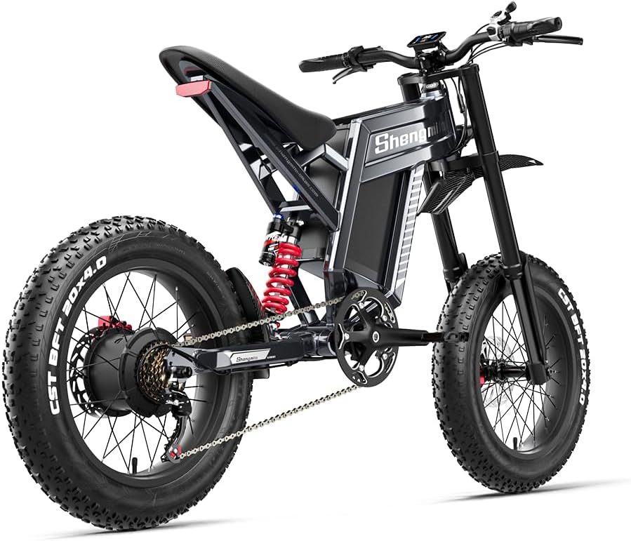 1800Wh Long Range Electric Bike with Fat Tyres, 60V 30Ah Removable Battery, Full Suspension & Hydraulic Brakes