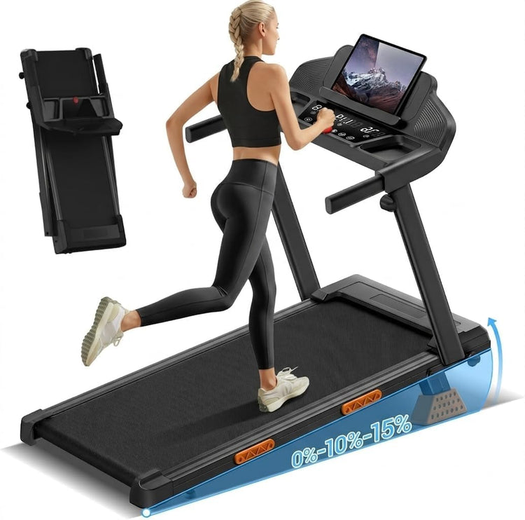 Foldable Treadmill with 15% Incline and 12 km/h Maximum Speed