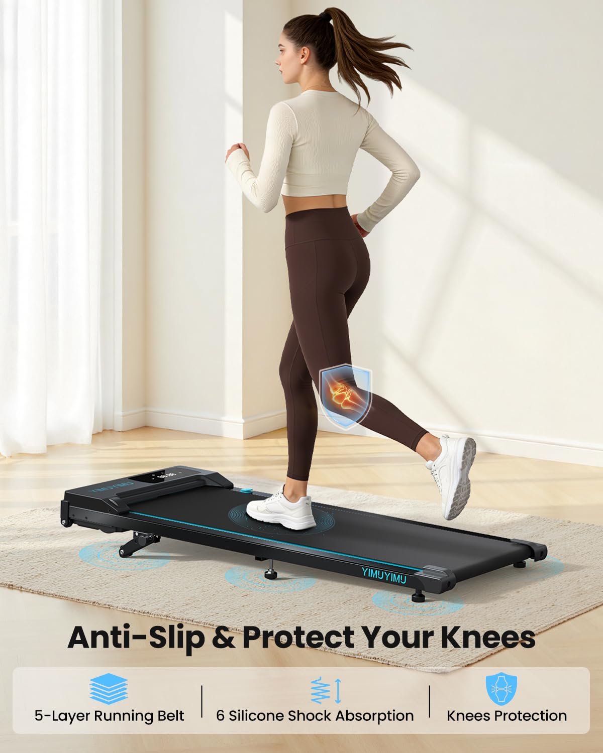 Portable Walking Pad with 8% Incline, App Control and 10 km/h Speed