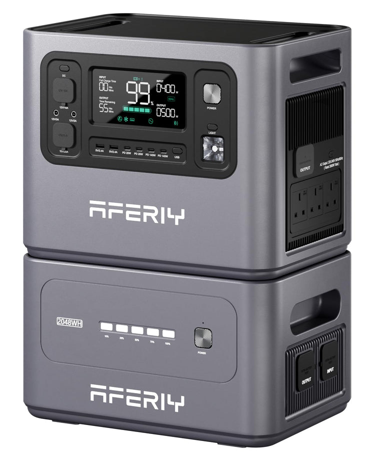AFERIY P280 4096Wh Portable Power Station,with 1 Extra Battery,2800W Expandable Capacity LiFePO4 Battery Backup,Solar Generator for Home Use,Outdoor