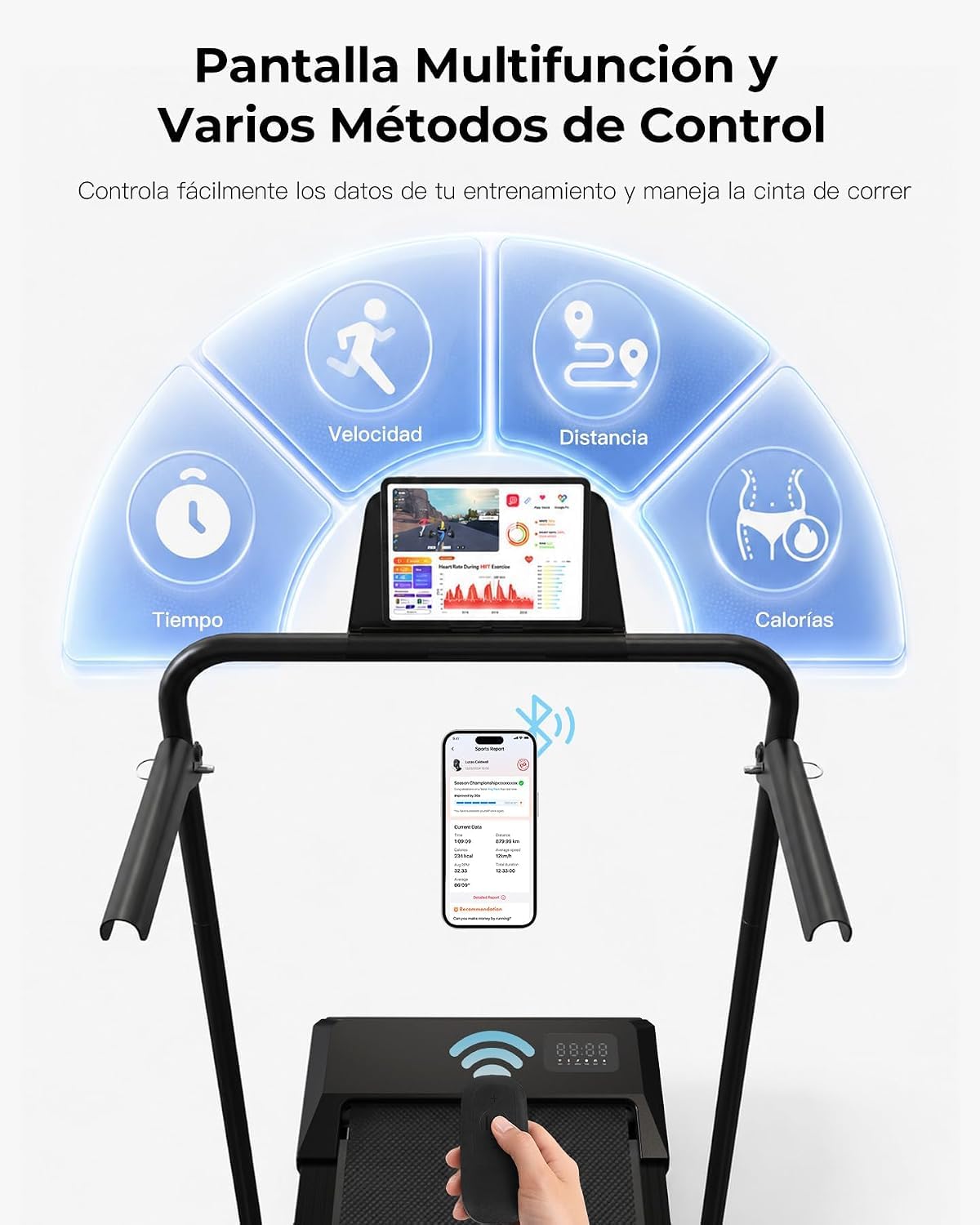 2.5HP Foldable Walking Pad Treadmill with 7% Incline, Handrail & App Control