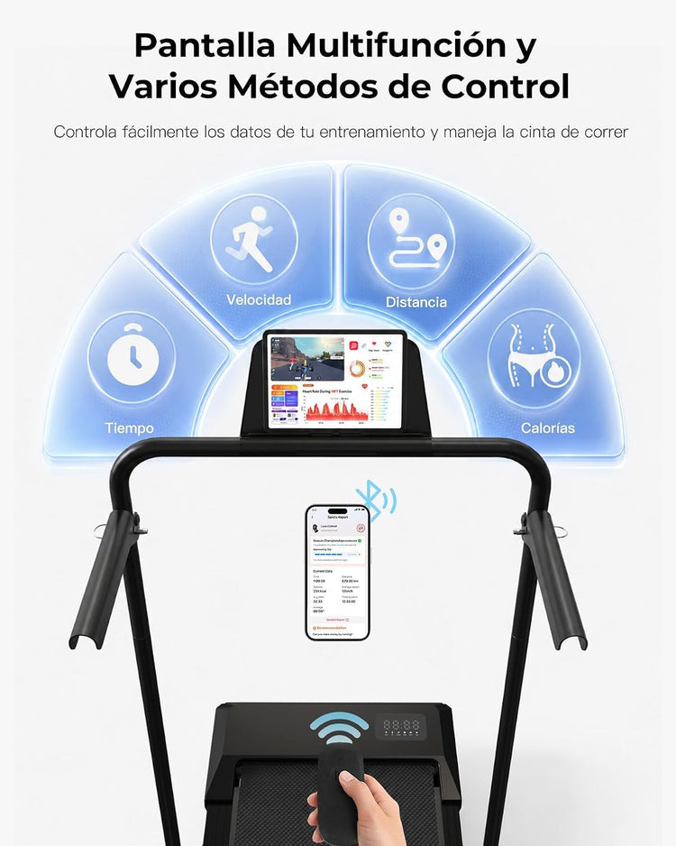 2.5HP Foldable Walking Pad Treadmill with 7% Incline, Handrail & App Control
