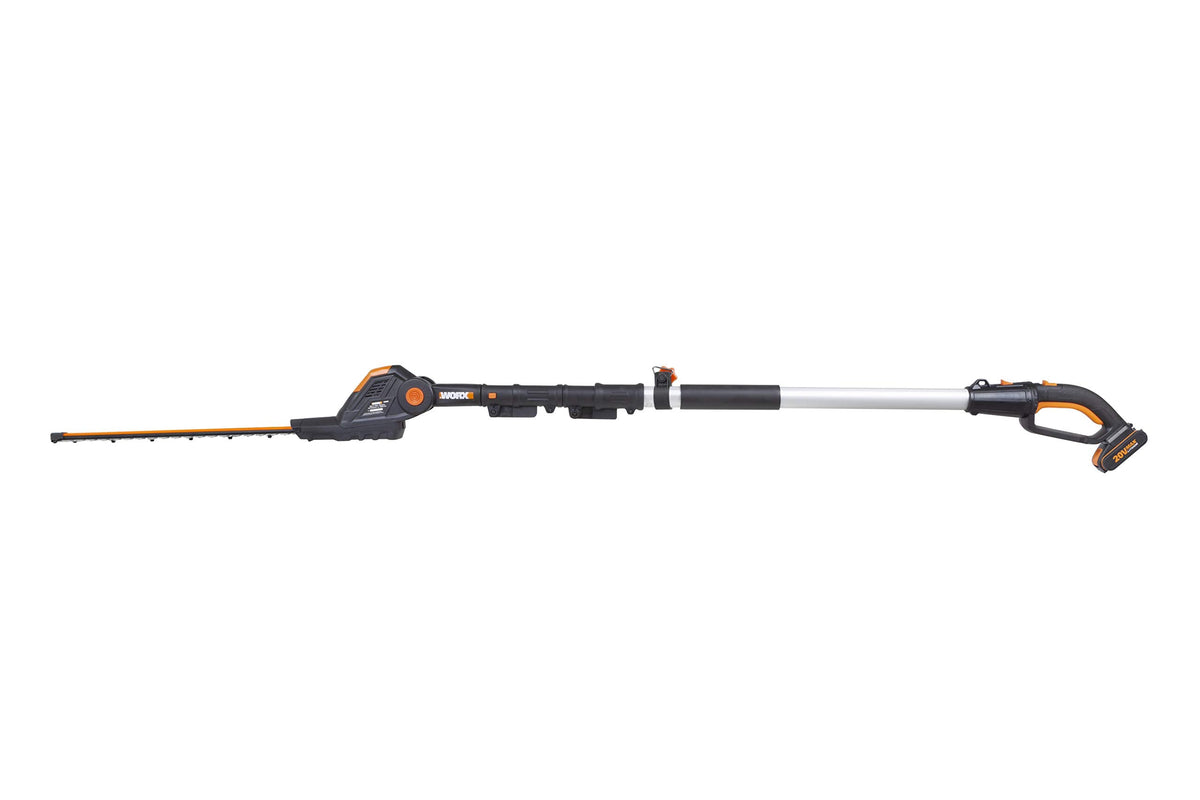 20V Cordless Pole Hedge Trimmer with 45cm Blade, Telescopic Shaft & Adjustable Head