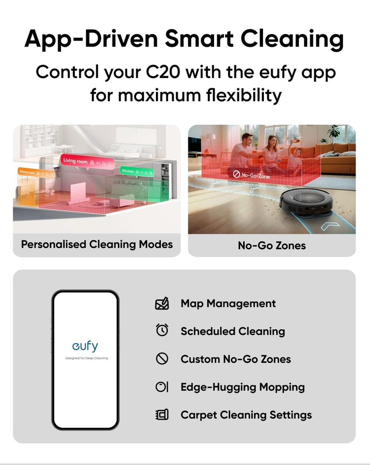 eufy Omni C20, Robot Vacuum Cleaner with Mop, All-in-One Station,7,000 Pa Powerful Suction, Ultra-Slim