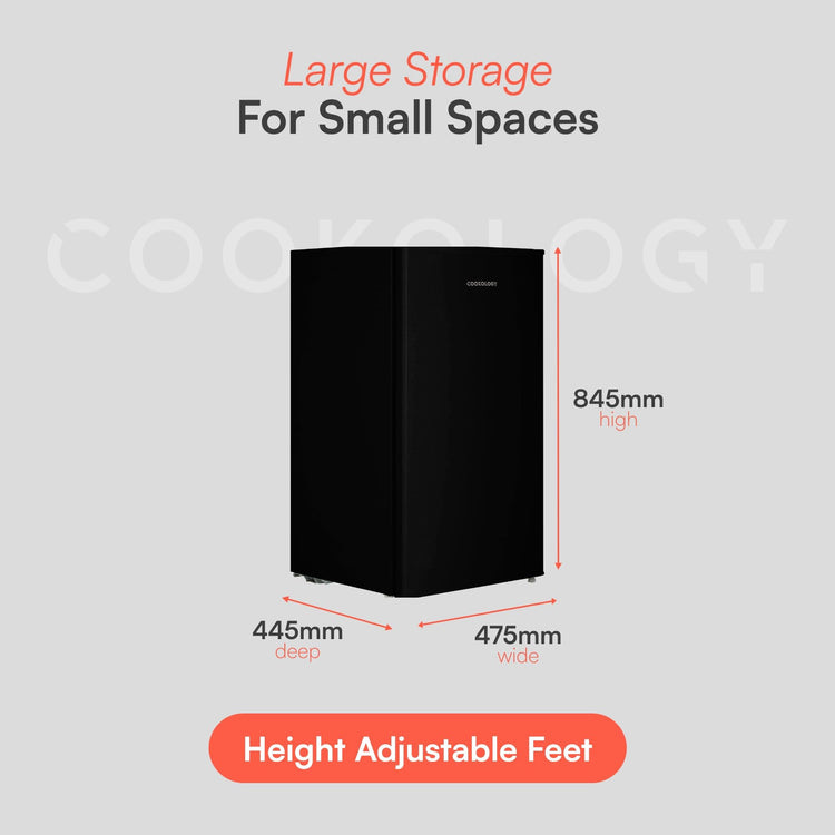 Cookology UCFZ60 Freestanding Under Counter Freezer in Black - 60 Litre Capacity