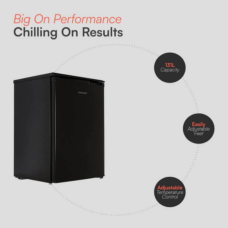 Freestanding Undercounter Larder Fridge 130L Black