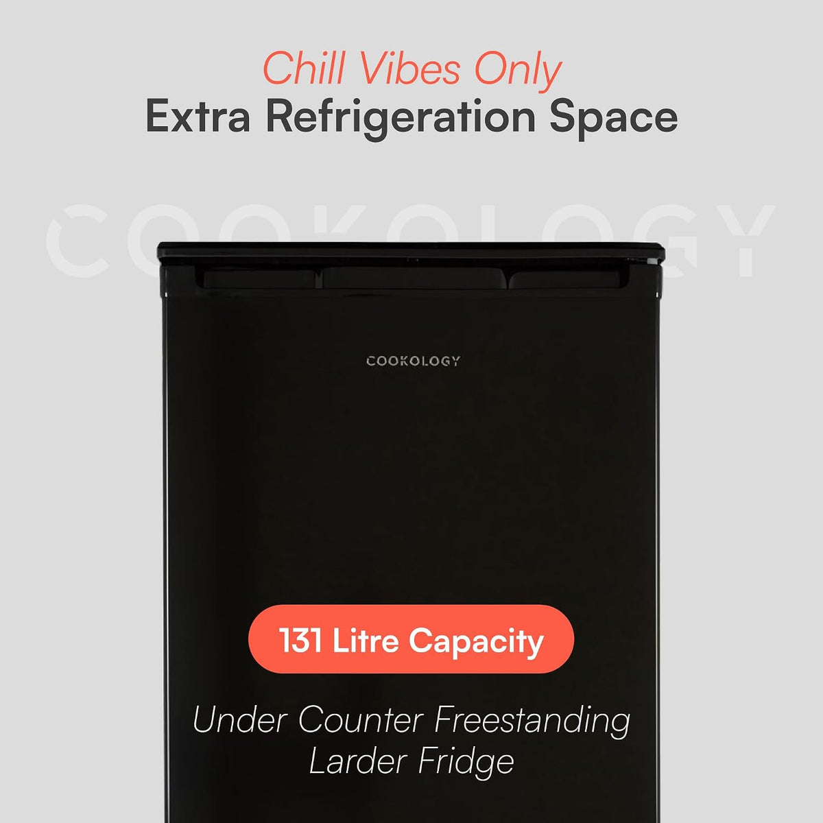 Freestanding Undercounter Larder Fridge 130L Black