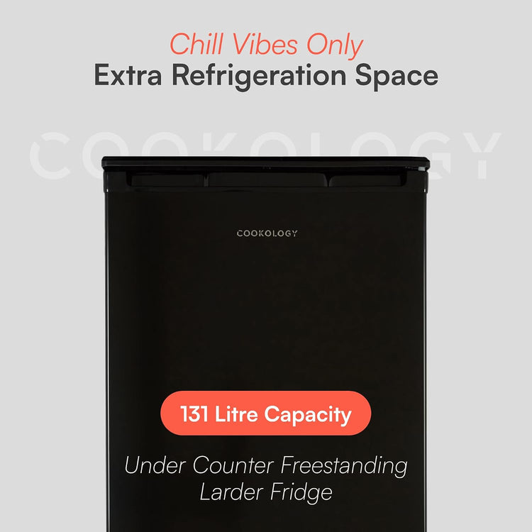 Freestanding Undercounter Larder Fridge 130L Black
