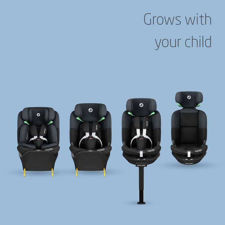 360° Rotating i-Size Child Car Seat with ISOFIX, 4 Recline Positions & Side Protection - Black