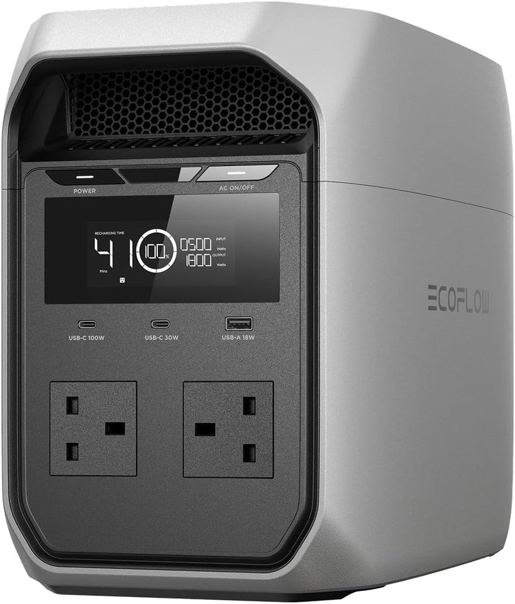 Portable Power Station 1800W LiFePO4 Solar Generator with UPS & Fast Charging