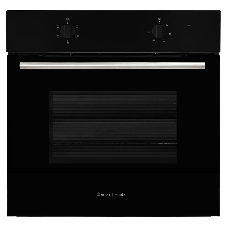 Russell Hobbs 70L, 60cm Wide, Single Electric Built-in Fan Oven and Grill in Black, 5 Oven Functions