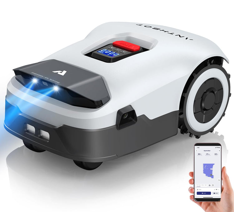 ANTHBOT Robot Lawnmower NO Wire - 600m2, Full Band RTK+4-Eye Vision Robotic Lawn Mower, Automatic Mapping, 30 Multi-zone Management, Accurate