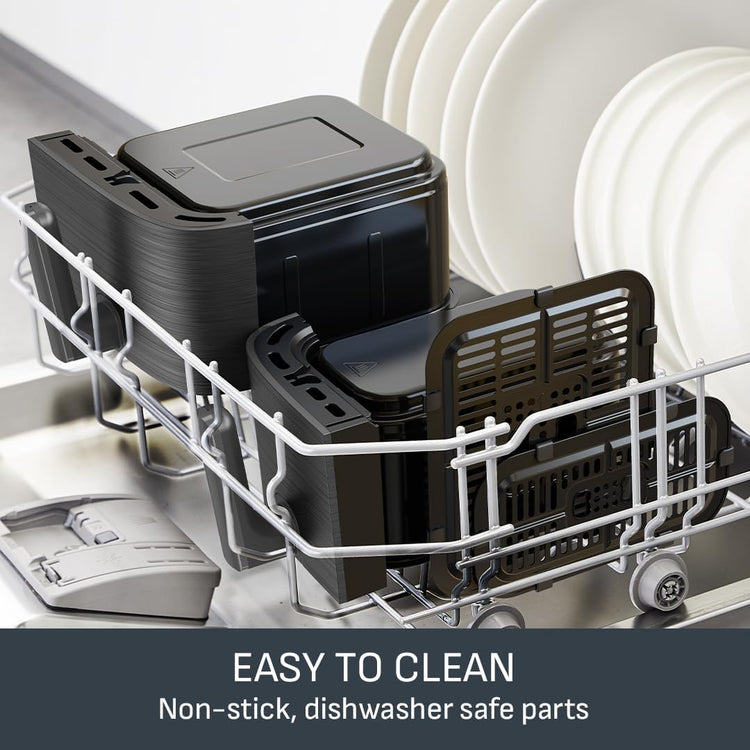 Tefal Easy Fry Dual Zone Air Fryer EY901HG0 8.3L – 2 Drawers, 8-in-1, Extra Crisp, Coal Grey