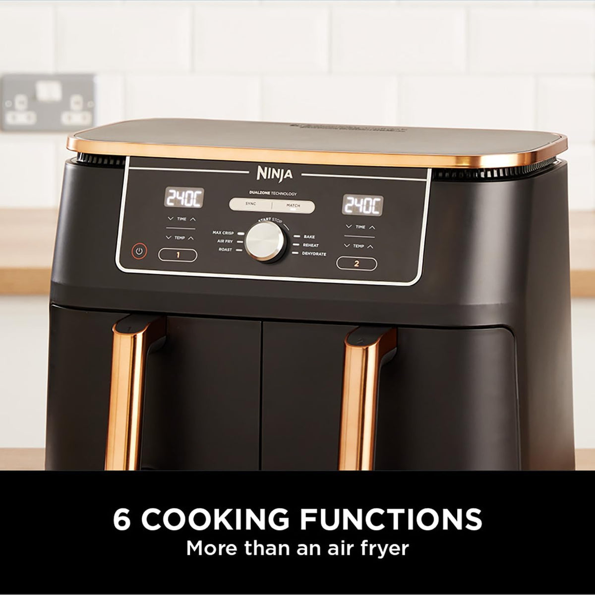 Ninja Foodi MAX AF400UKCP Dual Zone 9.5L Air Fryer – Copper/Black
