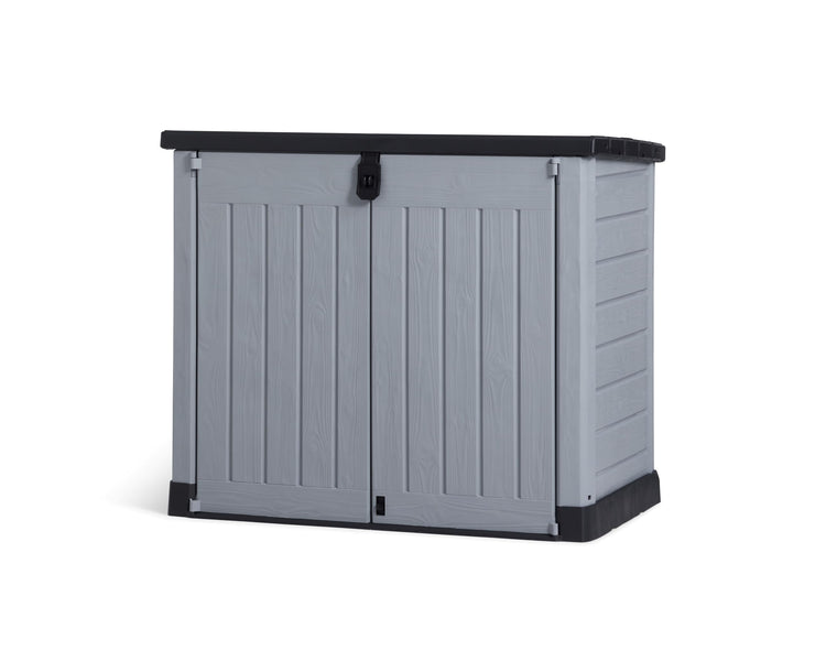 1200L Outdoor Garden Storage Box with Hinged Doors & Lift-Up Lid