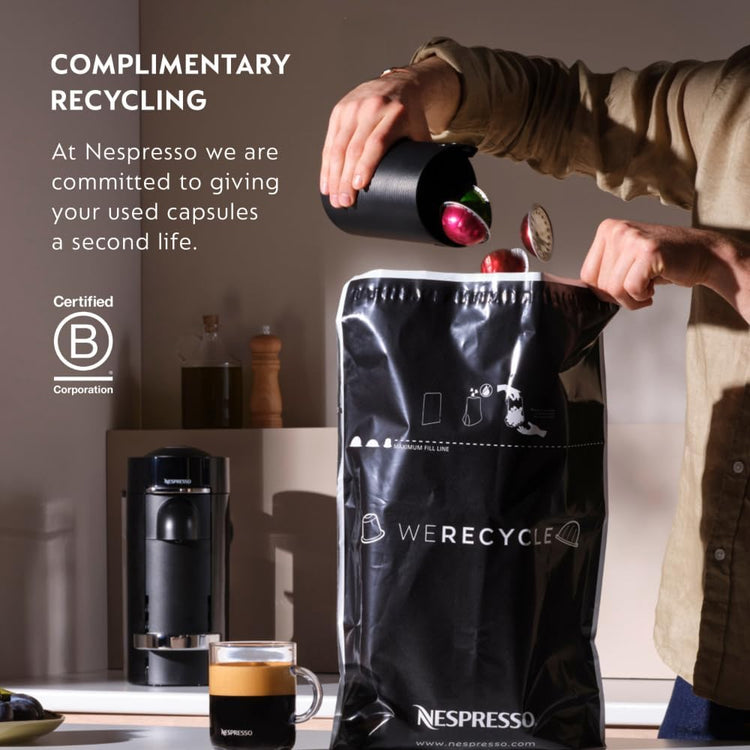 Nespresso Vertuo Pop+ Deluxe by De'Longhi Coffee Machine, Matte Black Chrome, Centrifusion Technology, 1100ml Tank, 5 Cup Sizes