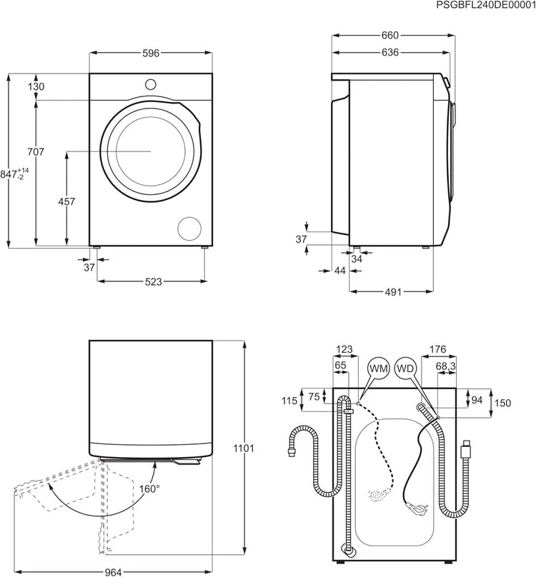 9kg Freestanding Washing Machine with 1400 RPM Spin, Steam & Quick Wash Programs - White