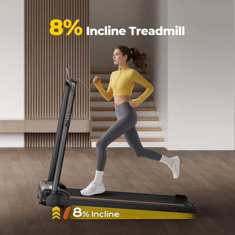 2-in-1 Foldable Treadmill with 8% Incline and 3.0 HP Motor