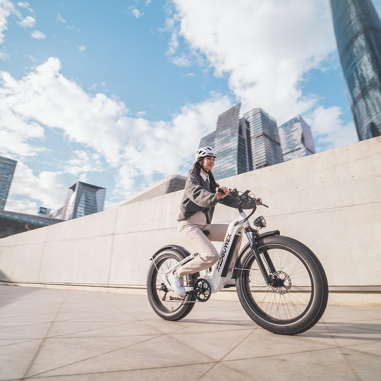 Trail-Blazer Twin Pack: Two 26" Electric Mountain Bikes in White (48V 25Ah)