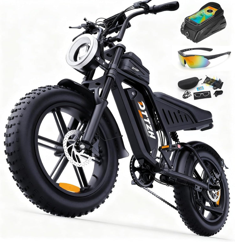 City Commuter 2-Pack: 20" Fat Tire Electric Bicycles (7-Speed, Dual Suspension)
