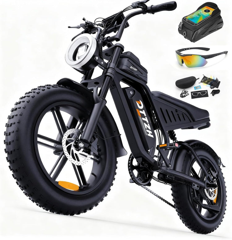 High Power 60V 30Ah Fat Tyre E-Bike, 2500W Brushless Motor, Removable Battery, Full Suspension & Hydraulic Brakes