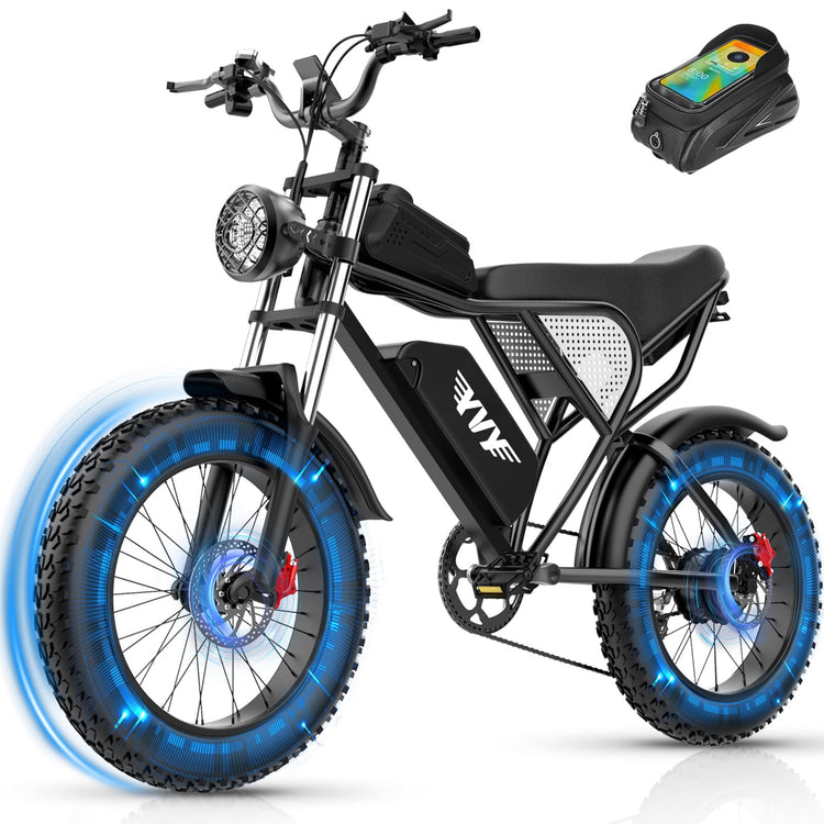 250W Fat Tyre Electric Bike for Adults, 48V 15.6Ah Removable Battery, Brushless Motor, Full Suspension & 7-Speed