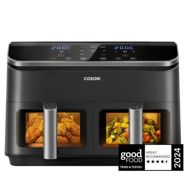 COSORI Dual Air Fryer, 8.5L Family Size, 8-In-1, Air Fry, Roast, Bake, Reheat, Dehydrate, Grill