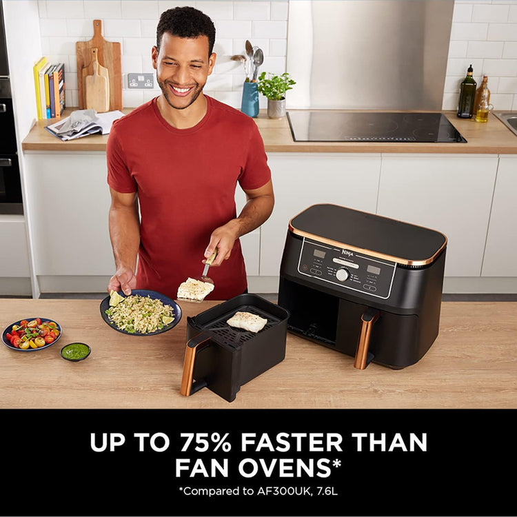 Ninja Foodi MAX AF400UKCP Dual Zone 9.5L Air Fryer – Copper/Black