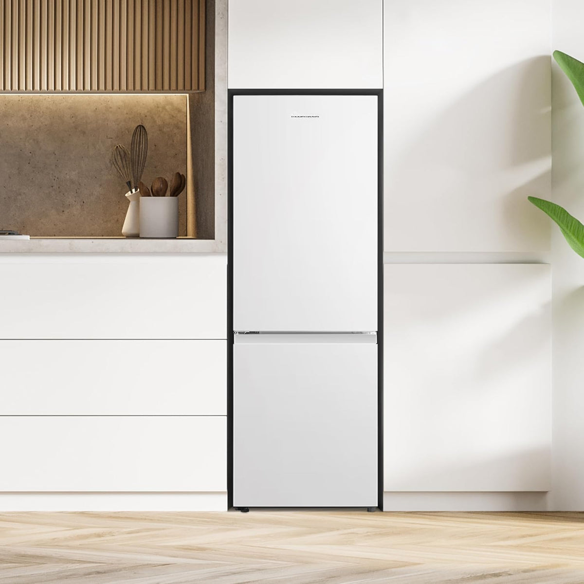 Fridgemaster 50cm Slim Fridge Freezer MC50175A – Fits Narrow Kitchens, 175L 60/40, Quiet 39dB, Reversible Door, White