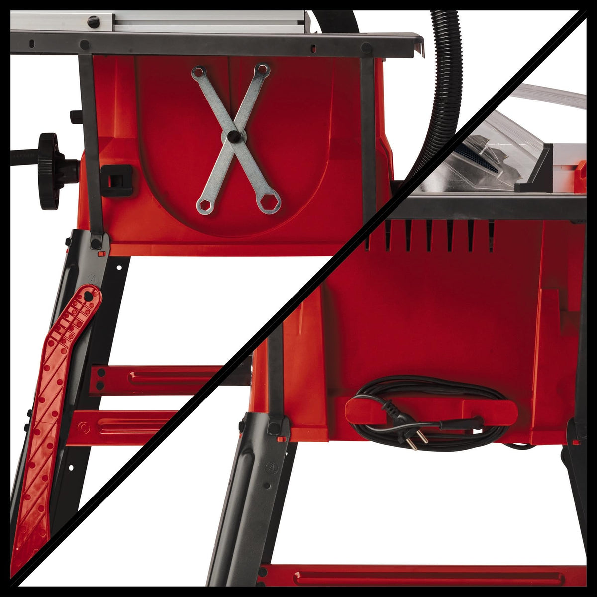 2000W Table Saw with Metal Stand, Adjustable Blade & Extension Tables